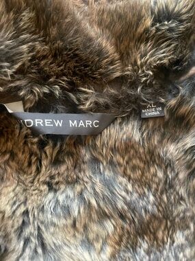 Andrew Marc leather jacket with rabbit fur lining